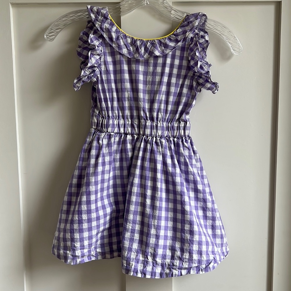 Crewcuts Purple and White Gingham Dress
